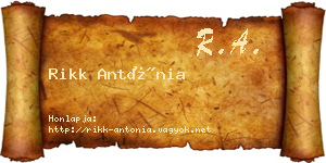 Rikk Antónia névjegykártya